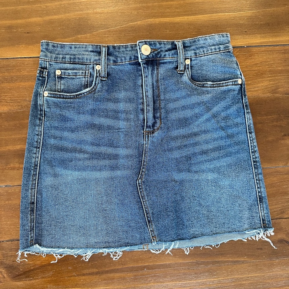 STS Blue Frayed Hem Denim Mini Skirt